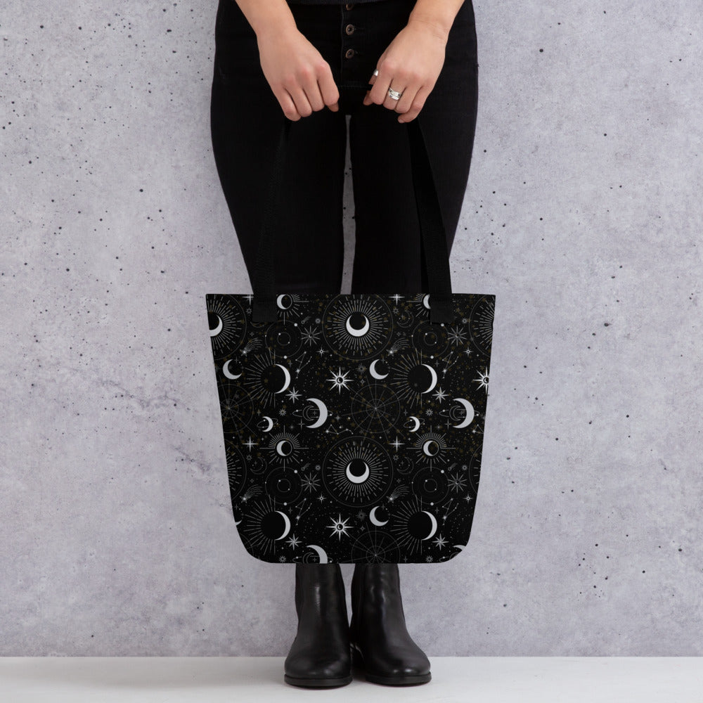 Silver Black Moon Tote Bag