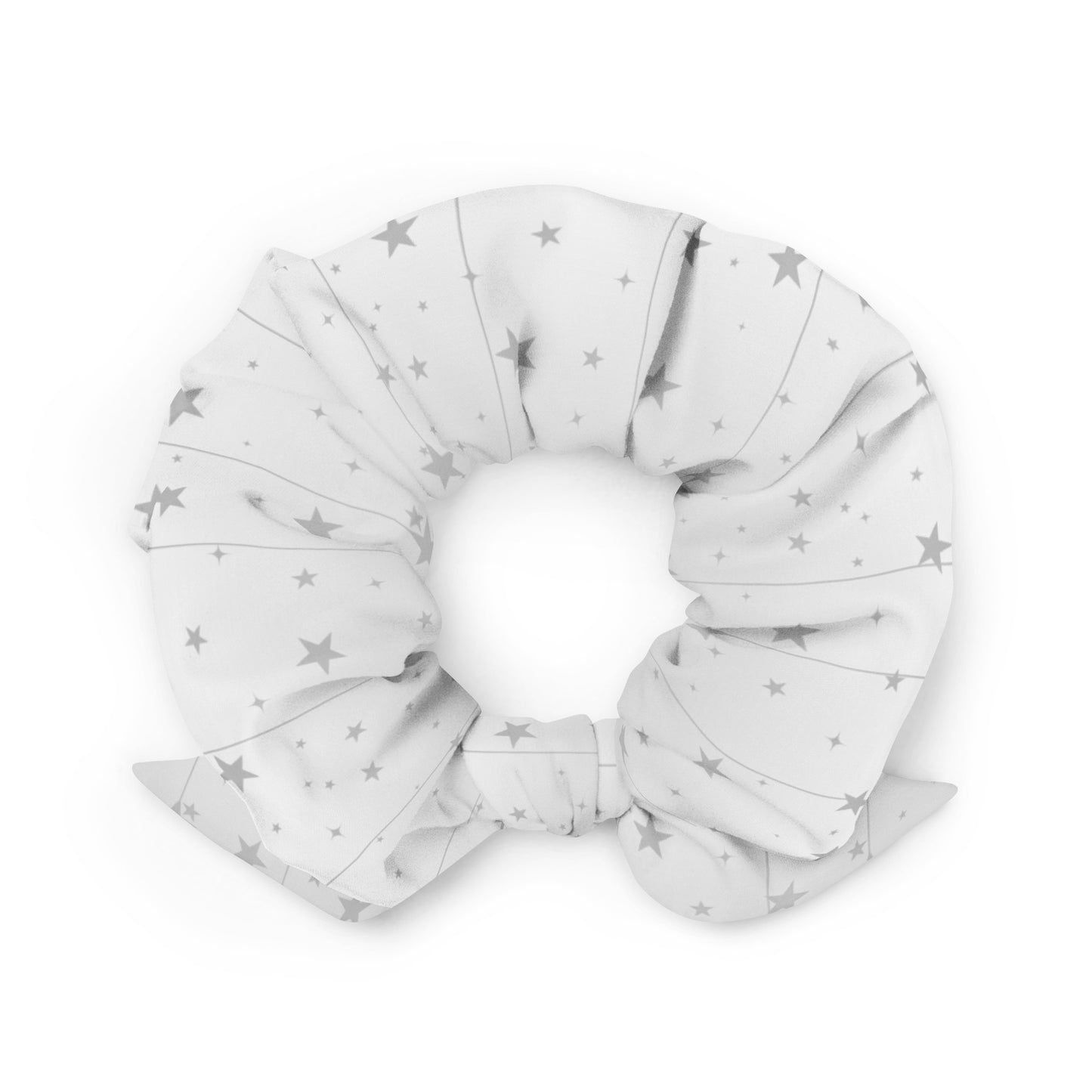 Silver Grey Moon Star Scrunchie