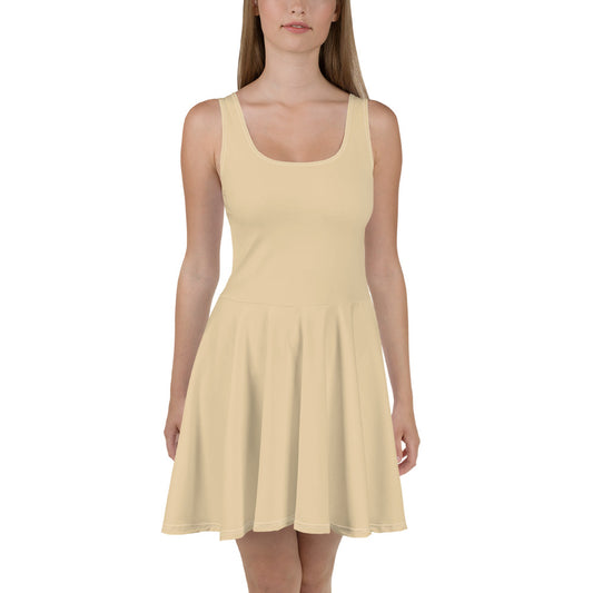 Spicy Beige Skater Dress-front