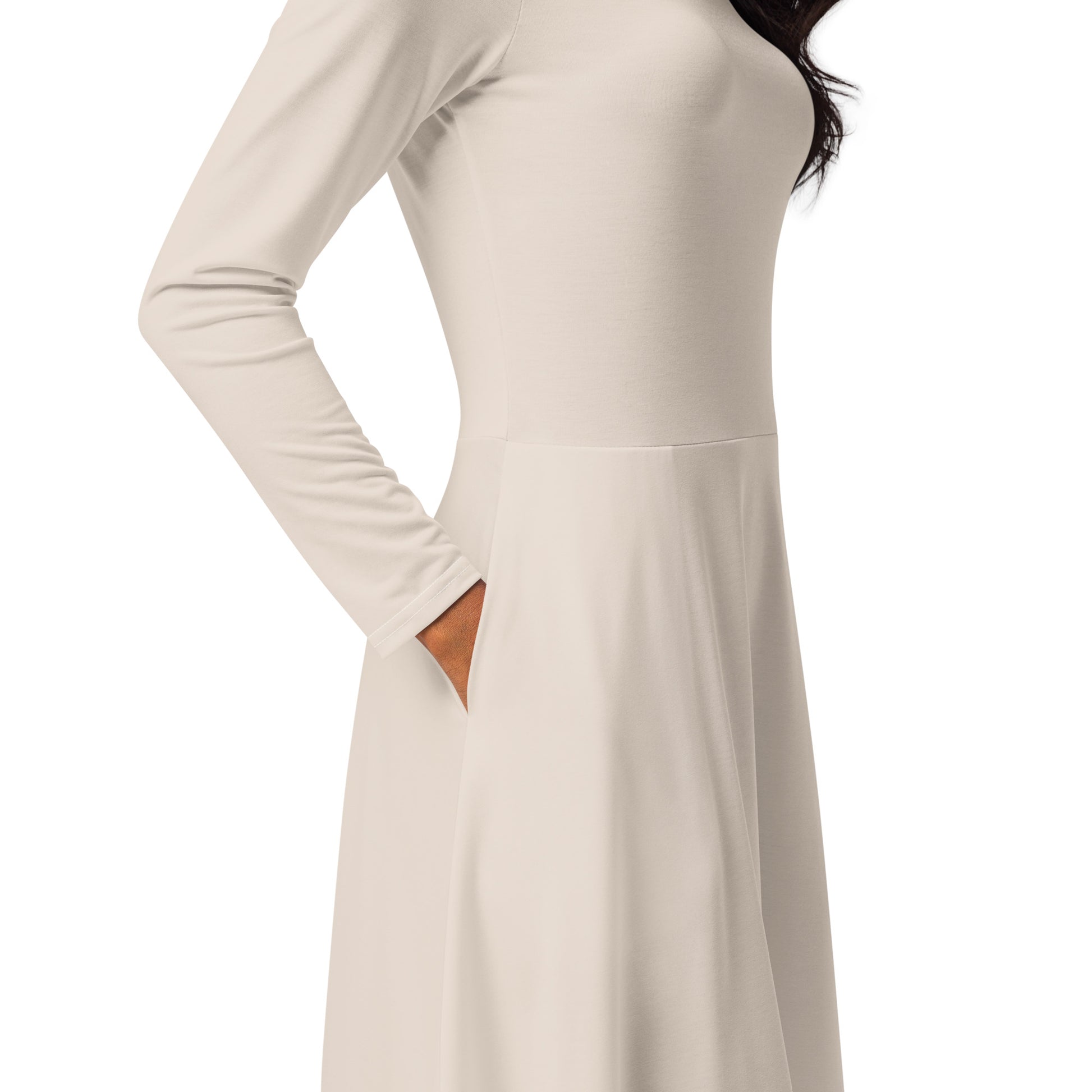 Spring Beige-long-sleeve-midi-dress-product-details-3