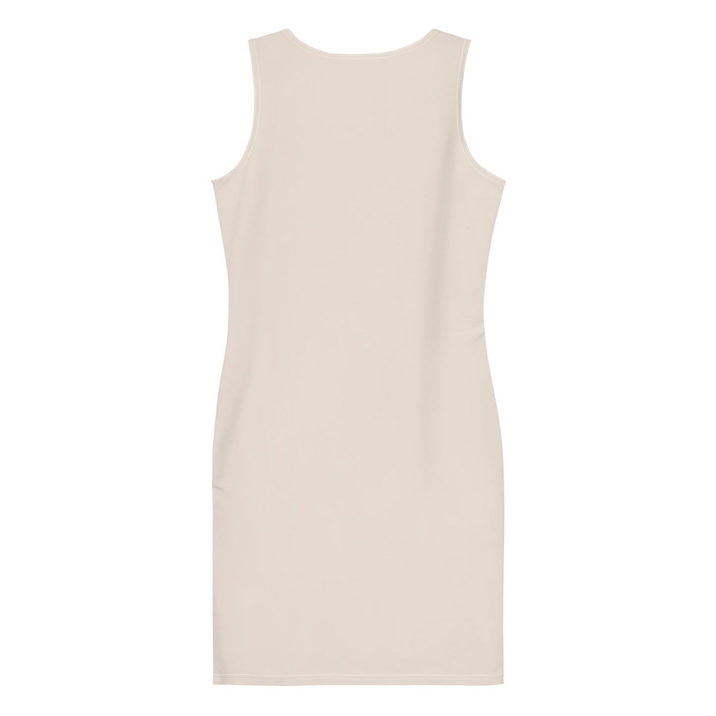 Spring Beige Fitted Dress-back-flat