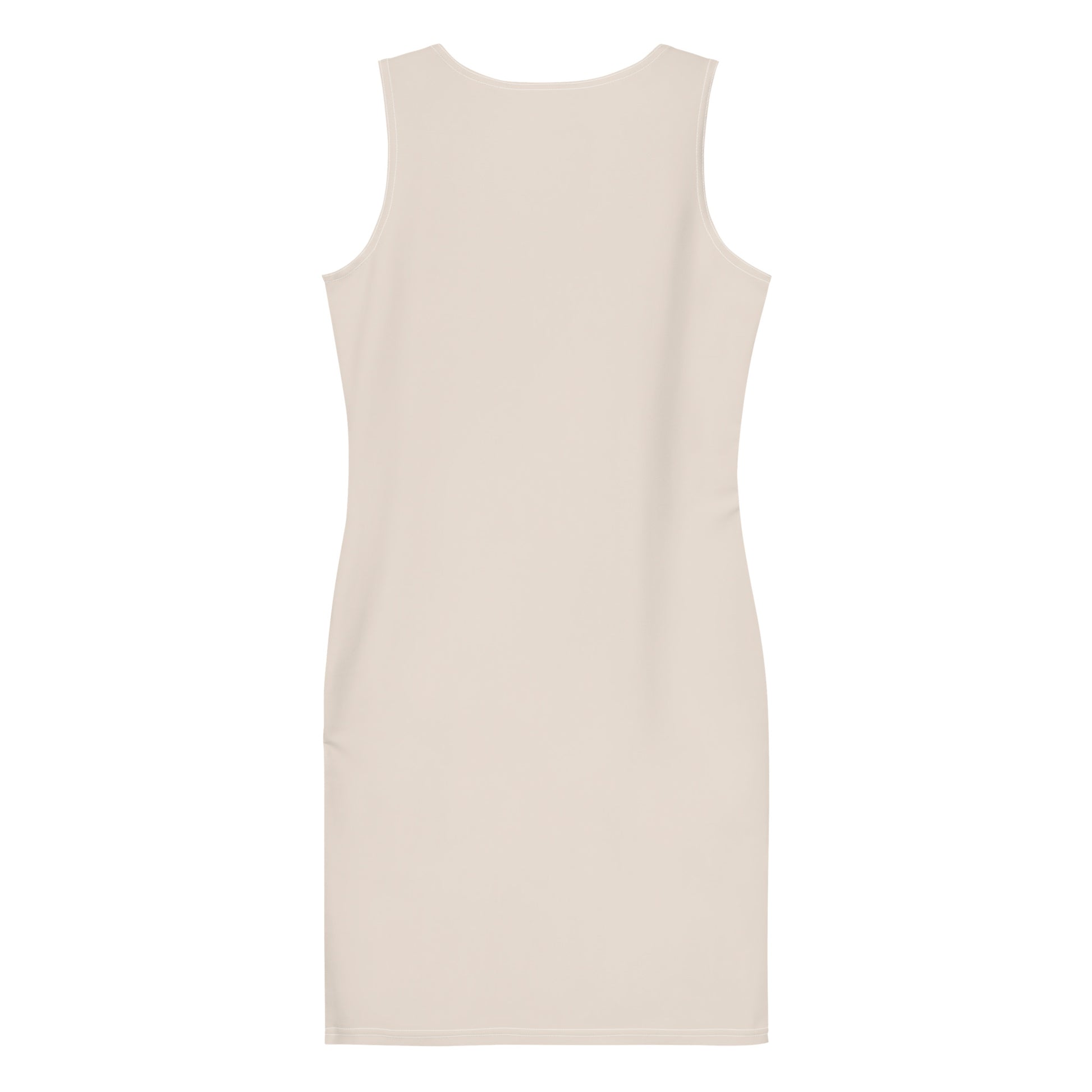 Spring Beige Fitted Dress-back-flat