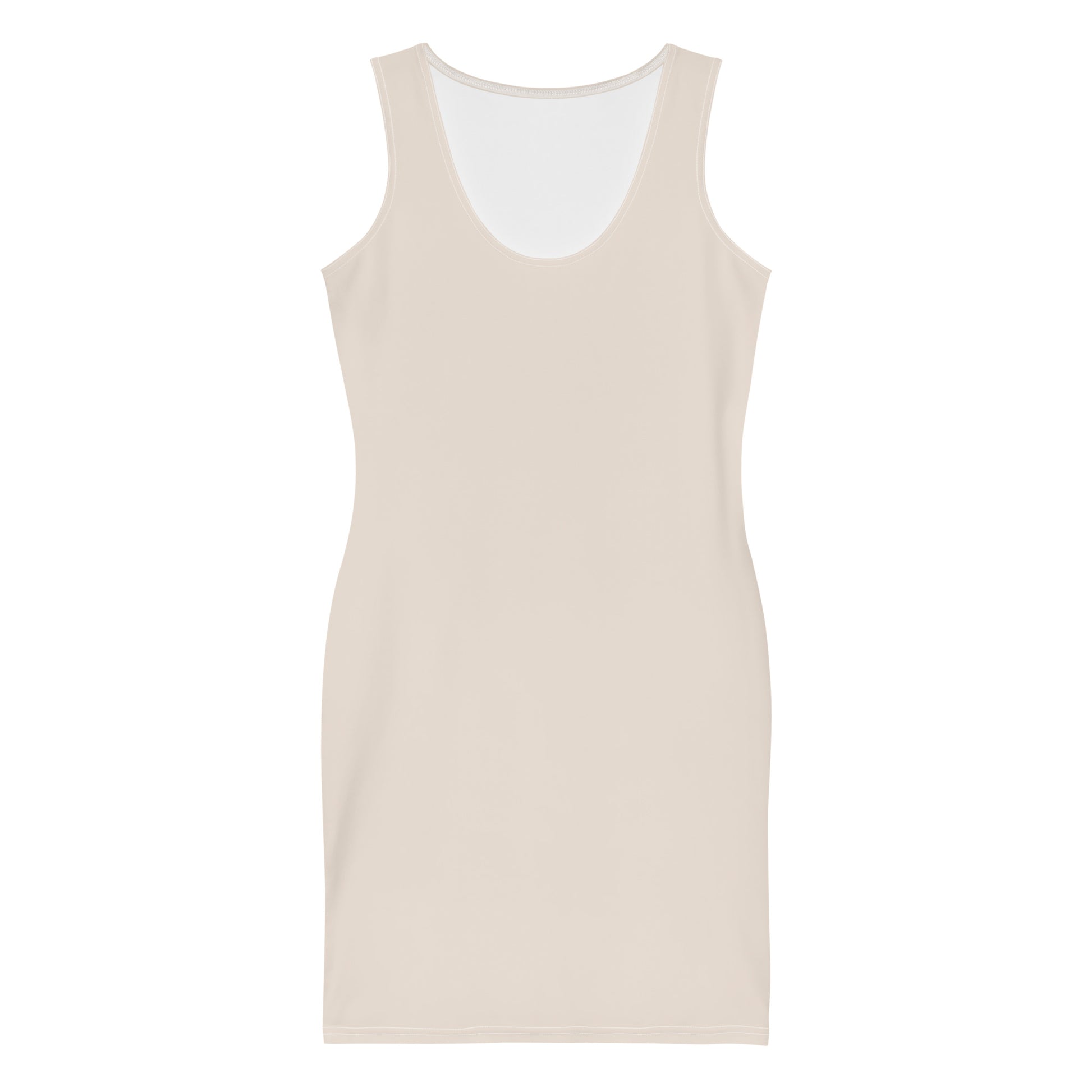 Spring Beige Fitted Dress-front-flat