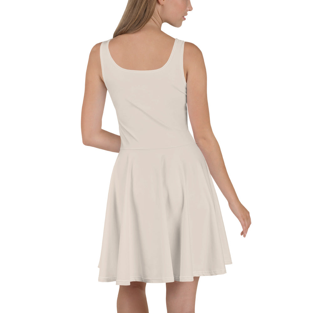 Spring Beige Skater Dress -back