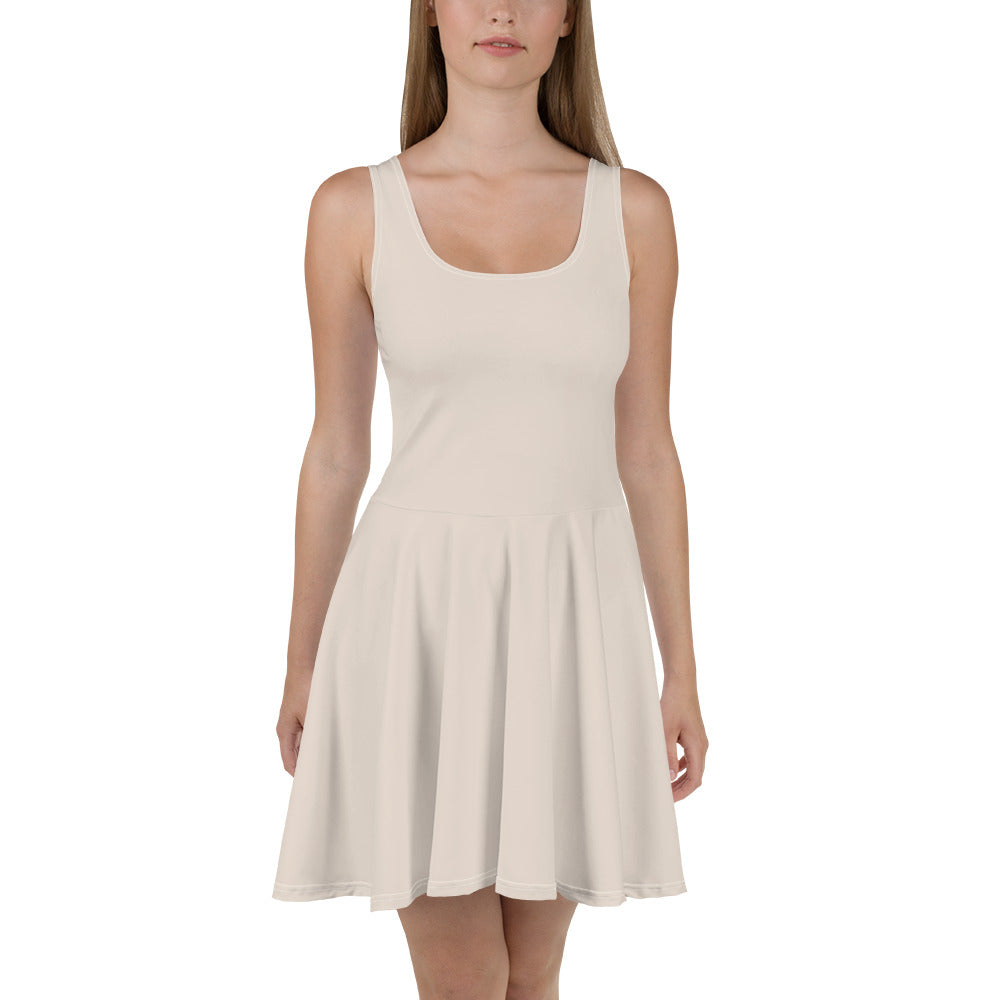 Spring Beige Skater Dress -front