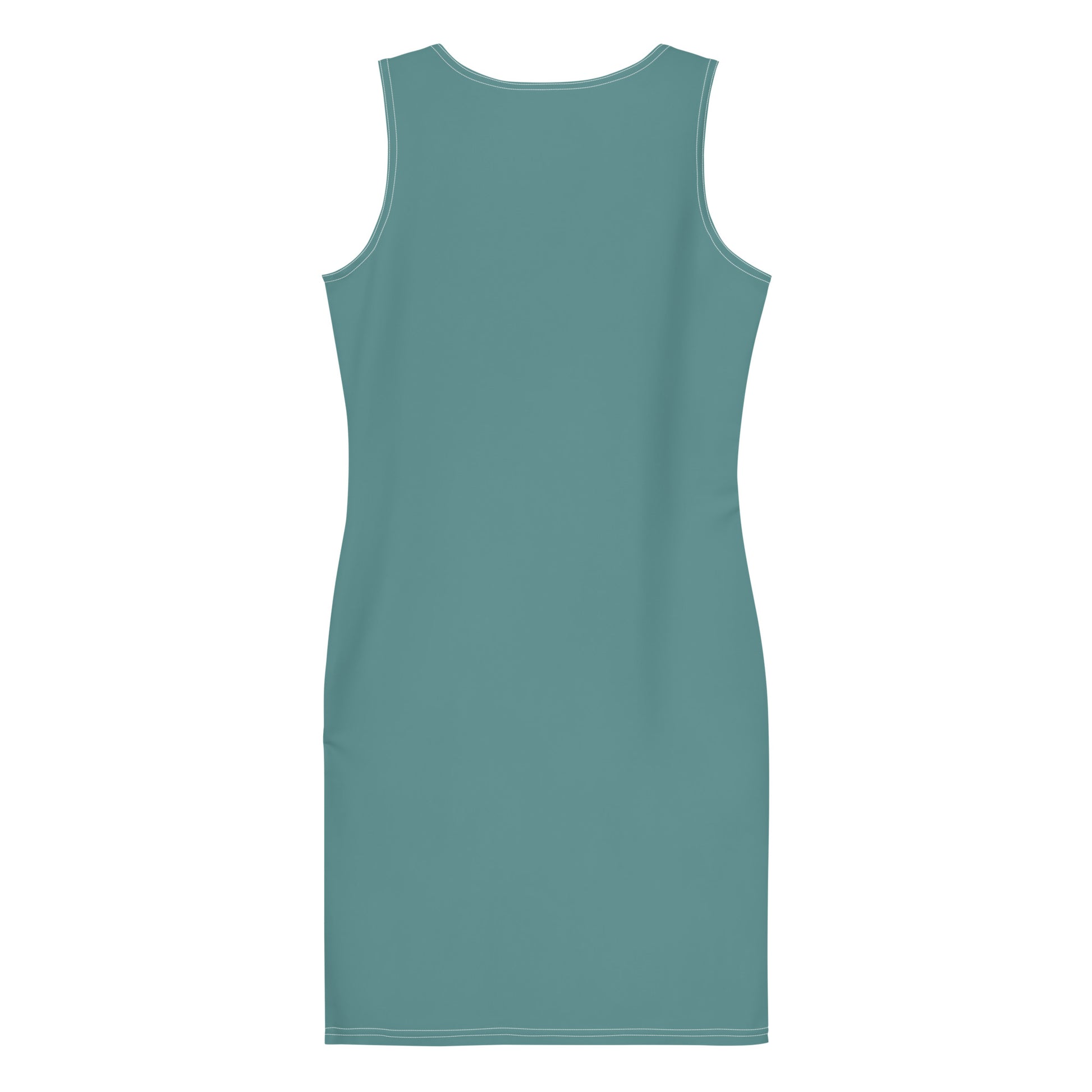 Spring Blue Fitted Dress-back-flat