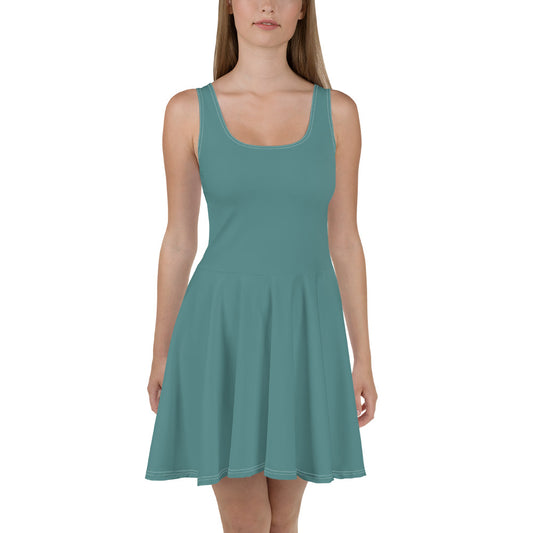 Spring Blue Skater Dress -front