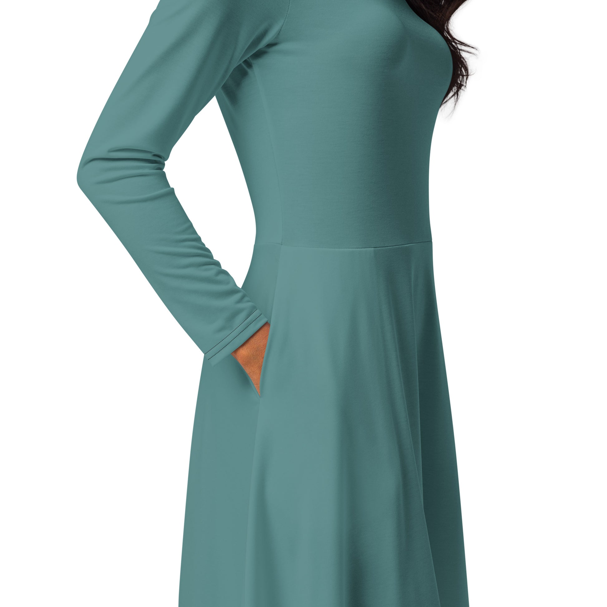 Spring blue-long-sleeve-midi-dress-product-details-3