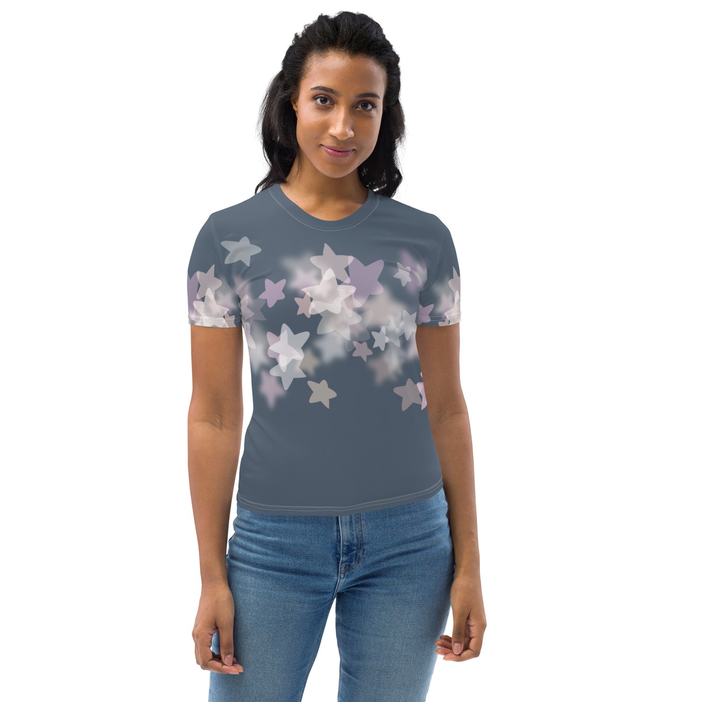 Star Mist Fall Blue Women's Crew Neck T-Shirt