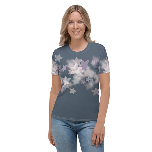 Star Mist Fall Blue Women's Crew Neck T-Shirt