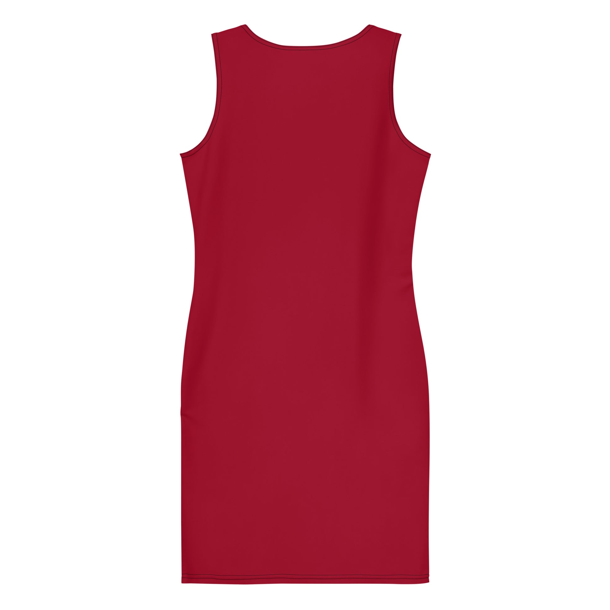 Star Red Fitted Dress-back-flat