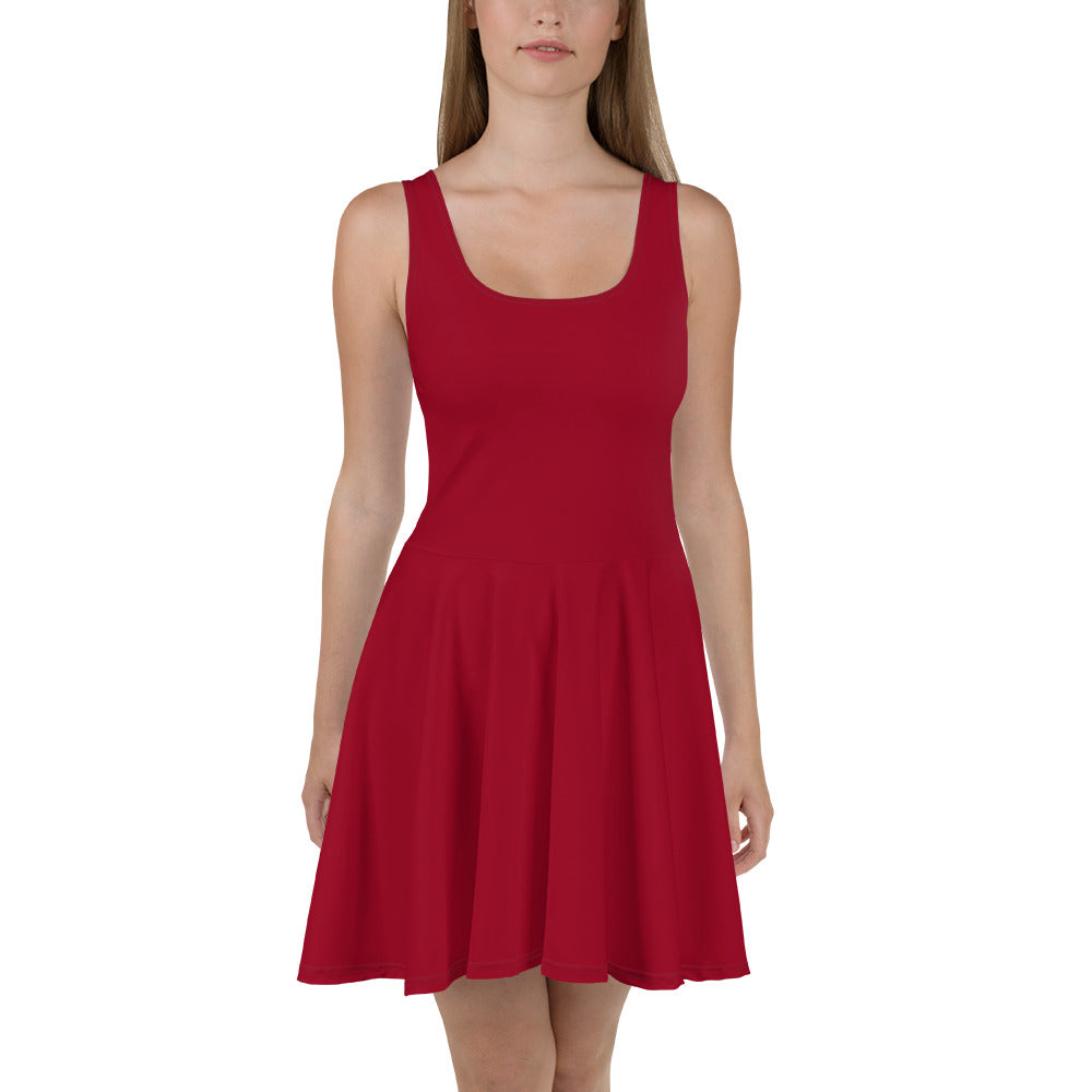 Star Red Skater Dress -front