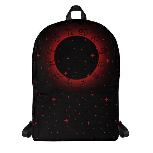 Star Zodiac Black Fire Red Backpack