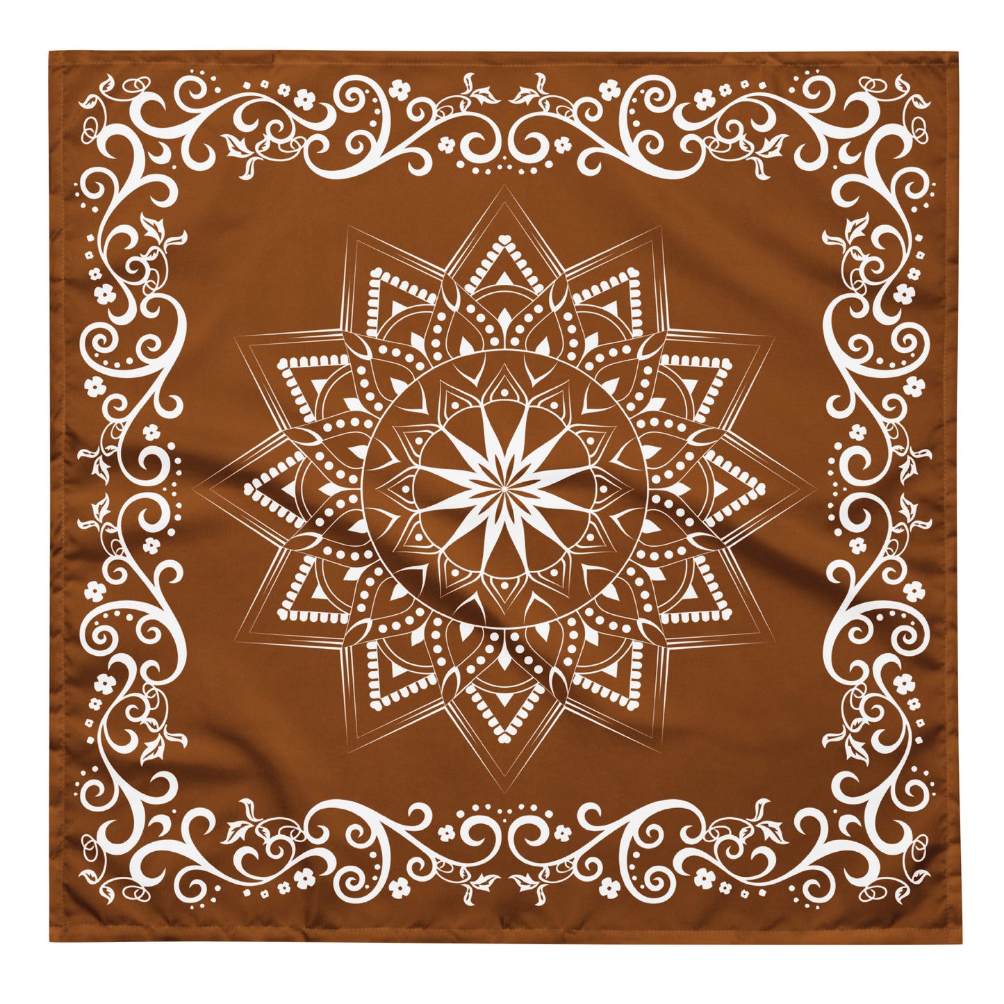 Sun Mandala Bandana - Saddle Brown