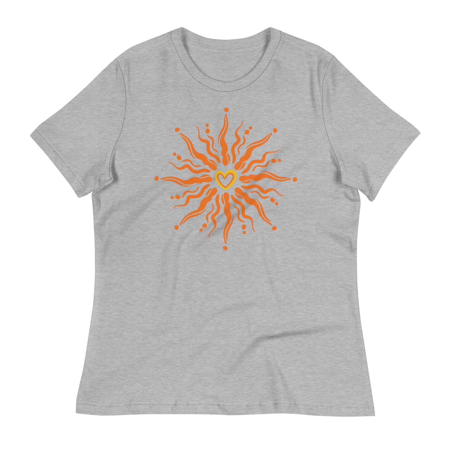 Sunshine Heart womens-relaxed-t-shirt-athletic-heather-front-flat