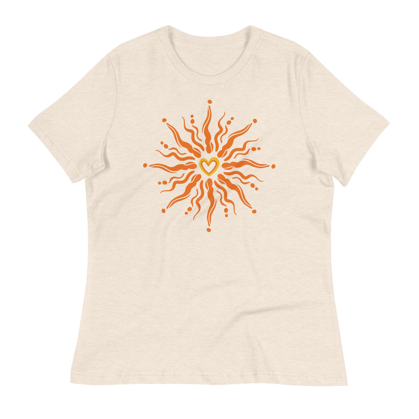 Sunshine Heart womens-relaxed-t-shirt-heather-prism-natural-front-flat