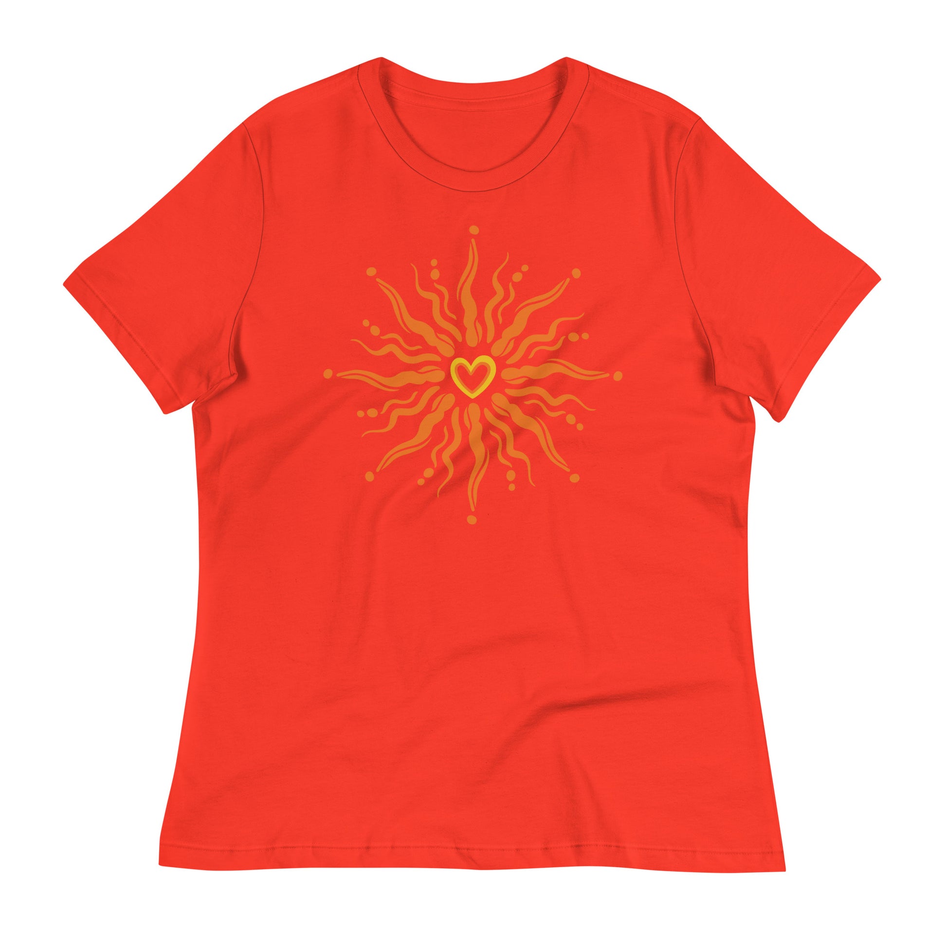 Sunshine Heart womens-relaxed-t-shirt-poppy-front-flat