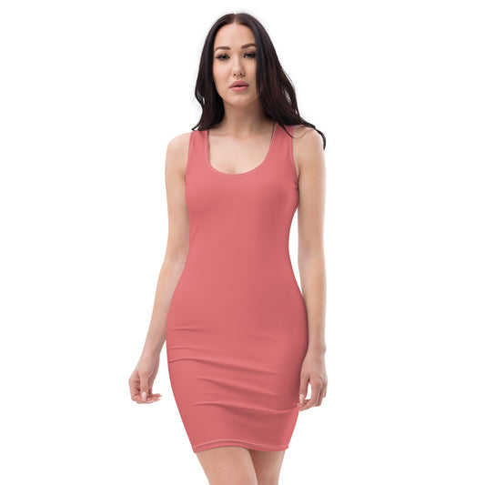 Sweet Pink Fitted Dress-front