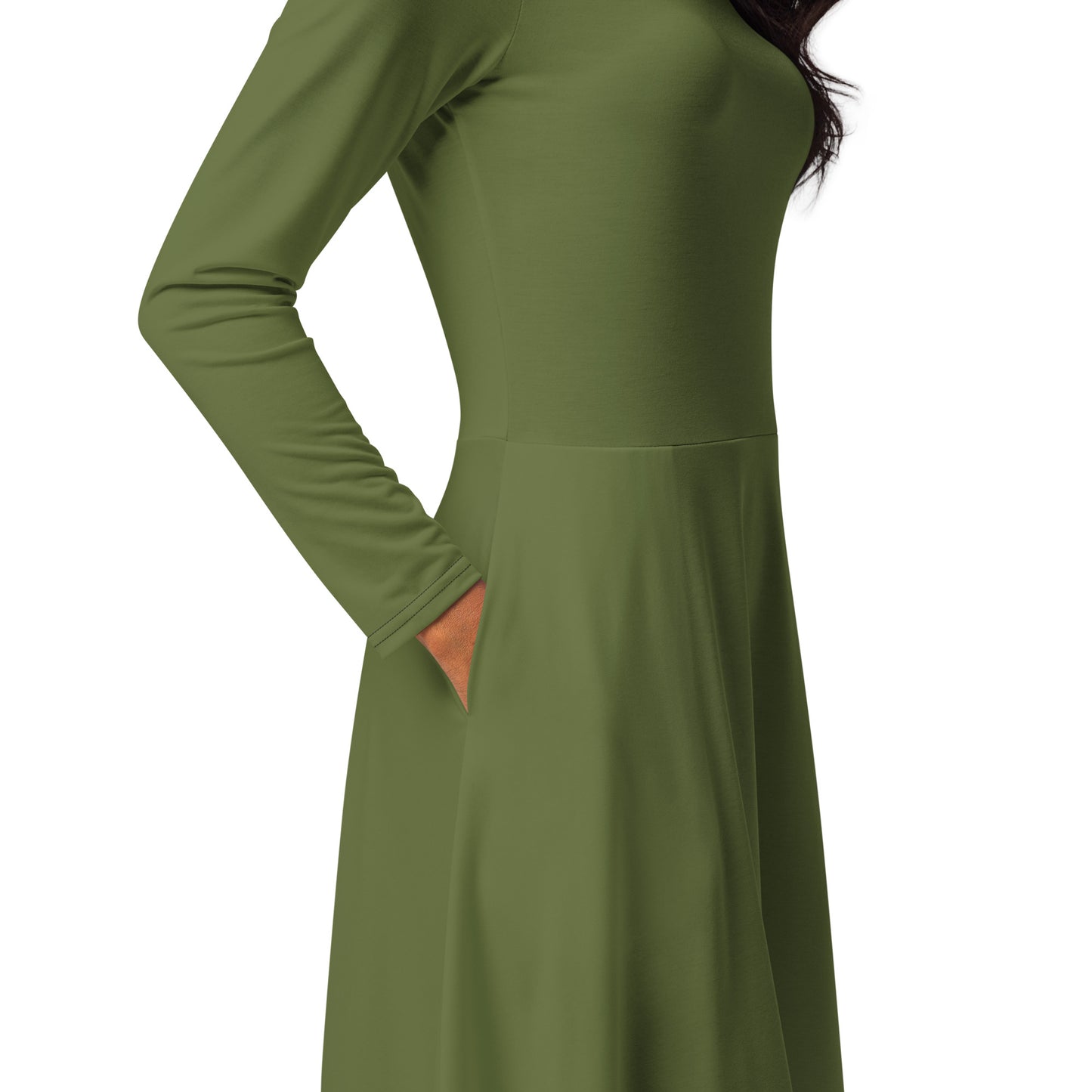 Tree Green long-sleeve-midi-dress-product-details