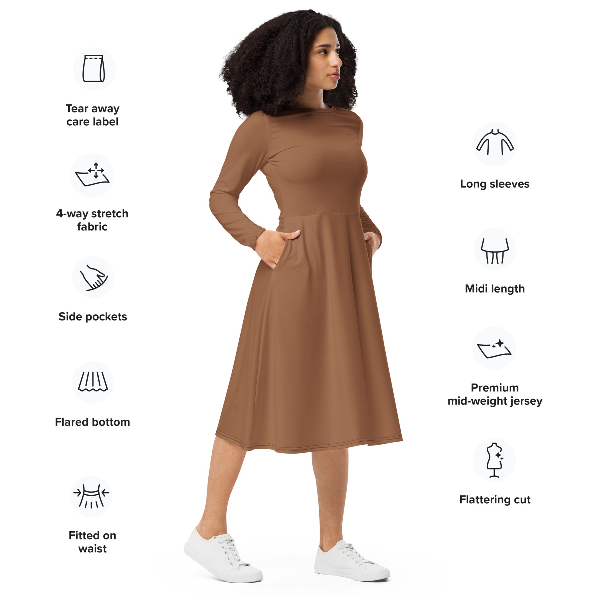 Tree brown-long-sleeve-midi-dress-right-front