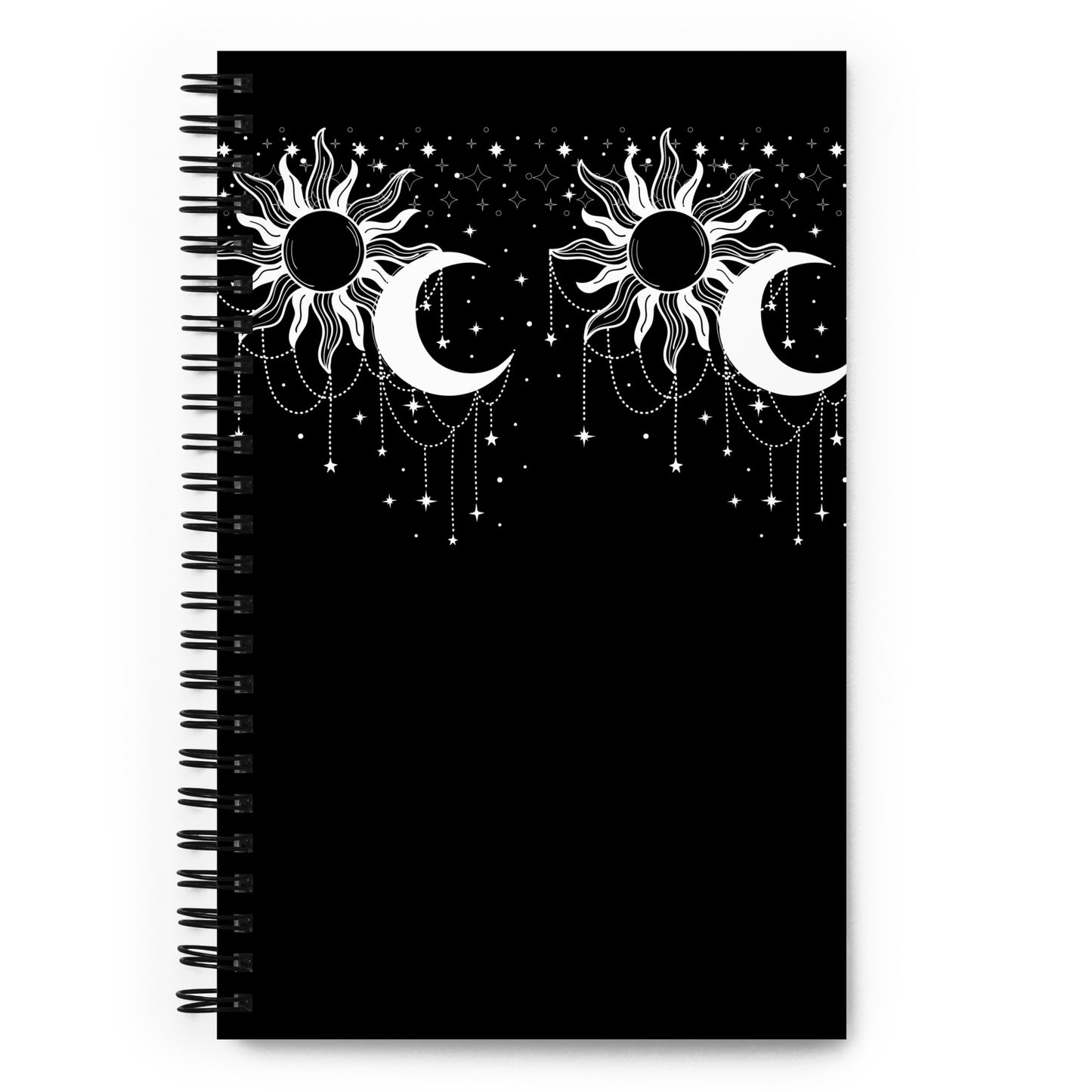 White Black Sun Moon Soft Touch Notebook