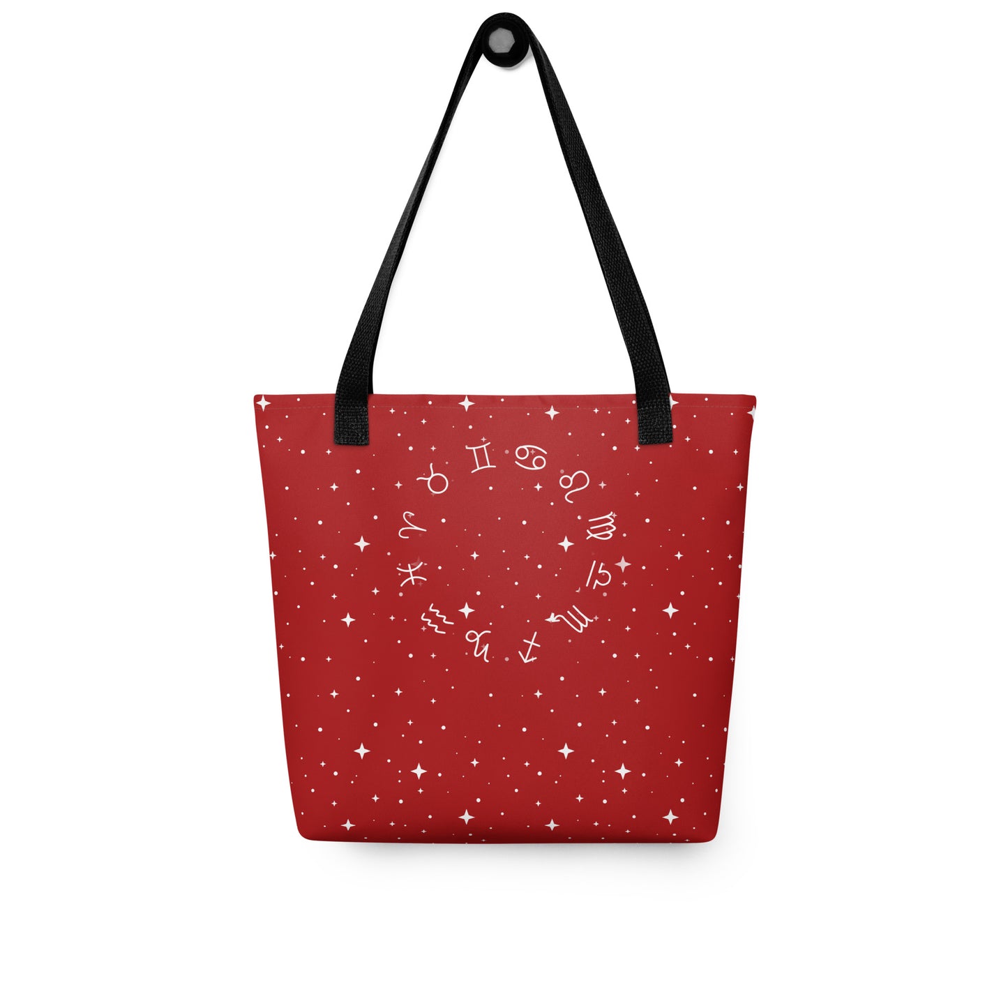 White Star Zodiac Fire Red Tote Bag