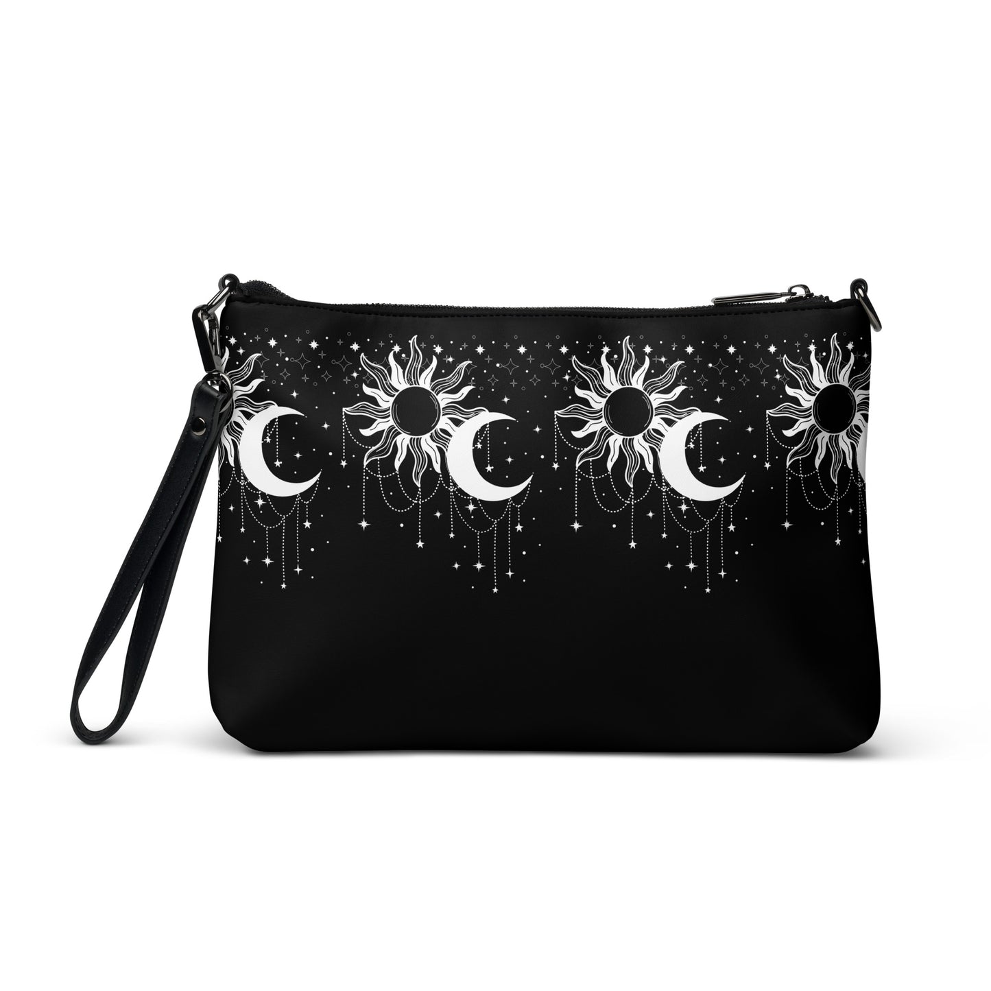 White Black Sun Moon Crossbody Bag