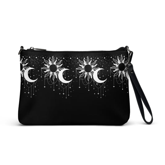 White Black Sun Moon Crossbody Bag