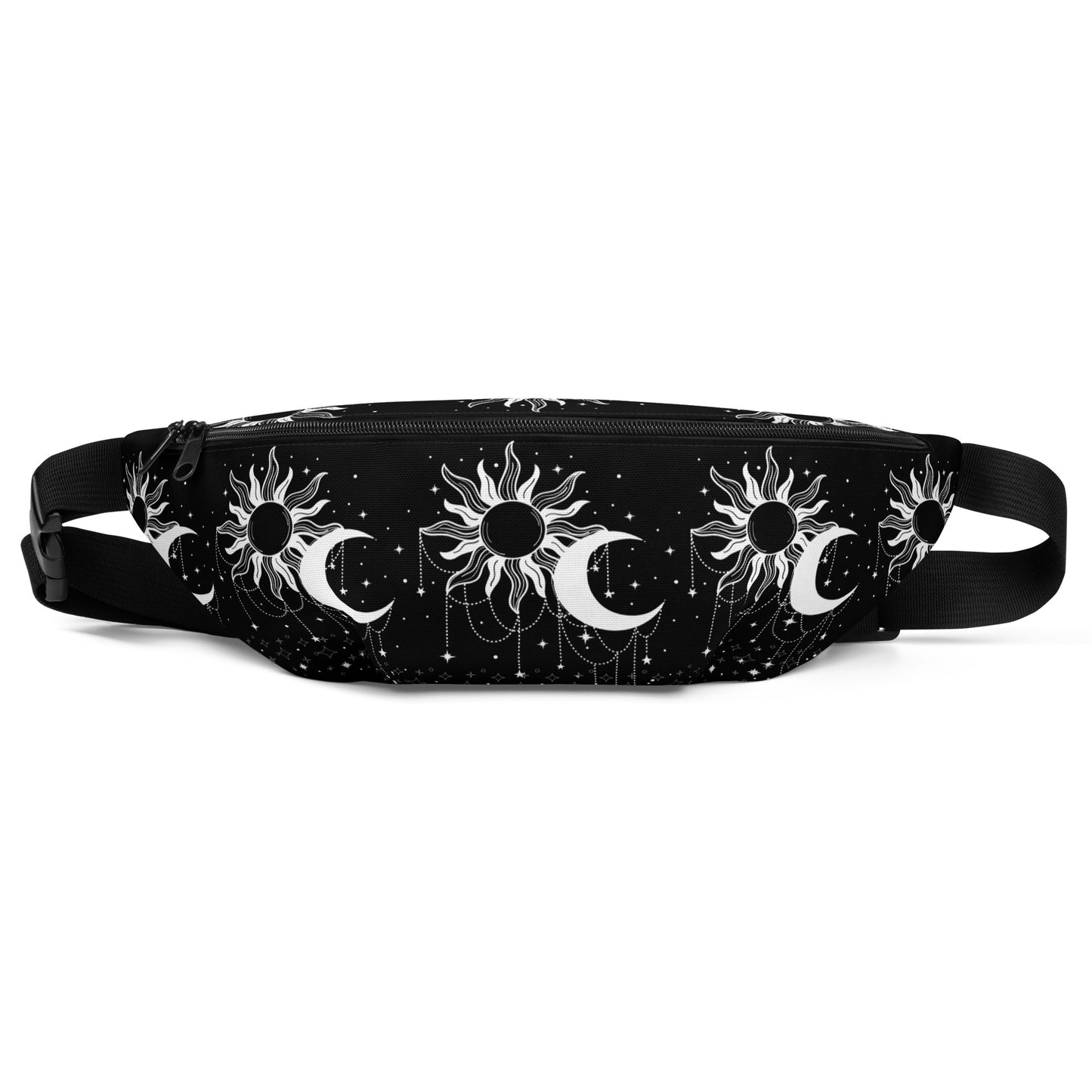 White Black Sun Moon Fanny Pack