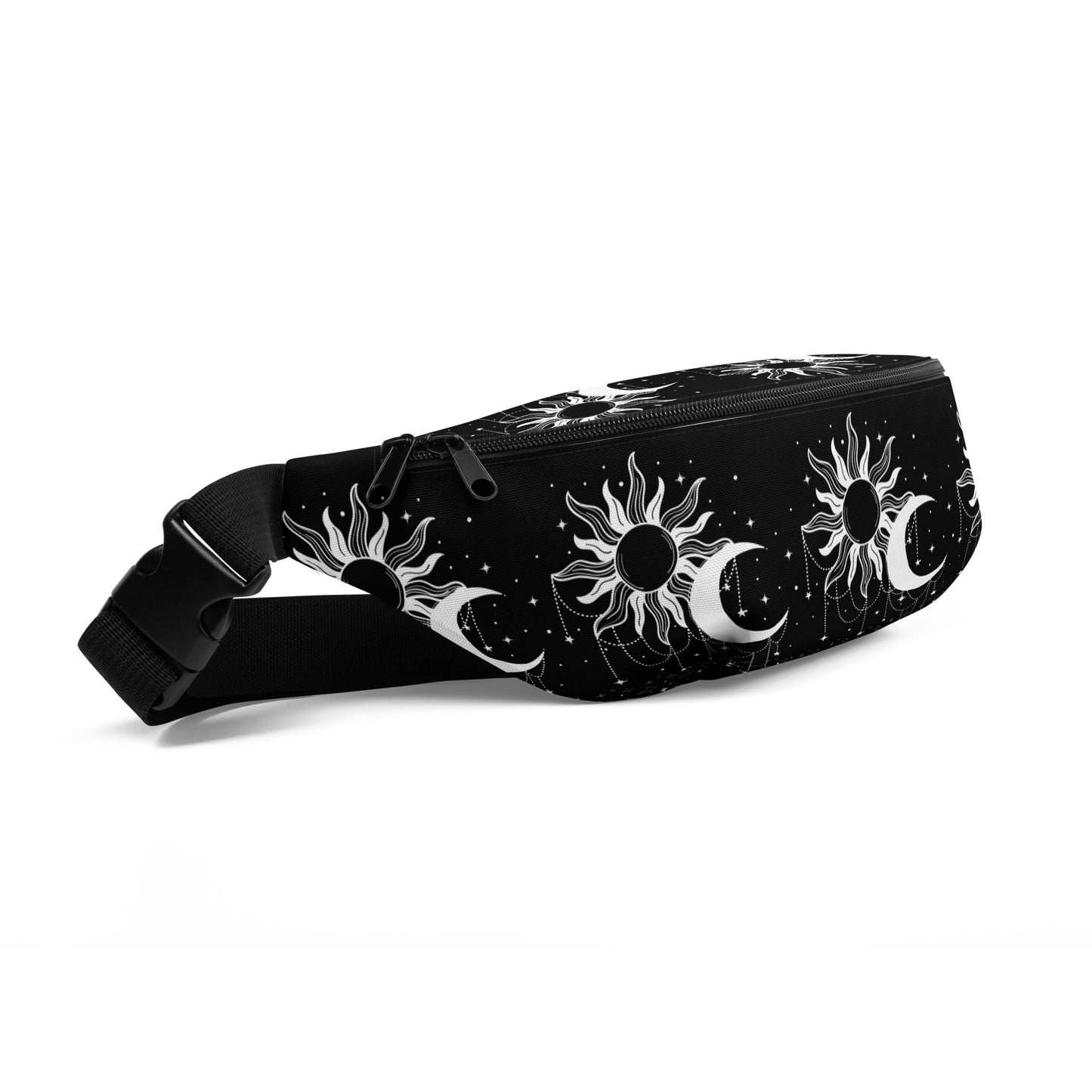 White Black Sun Moon Fanny Pack