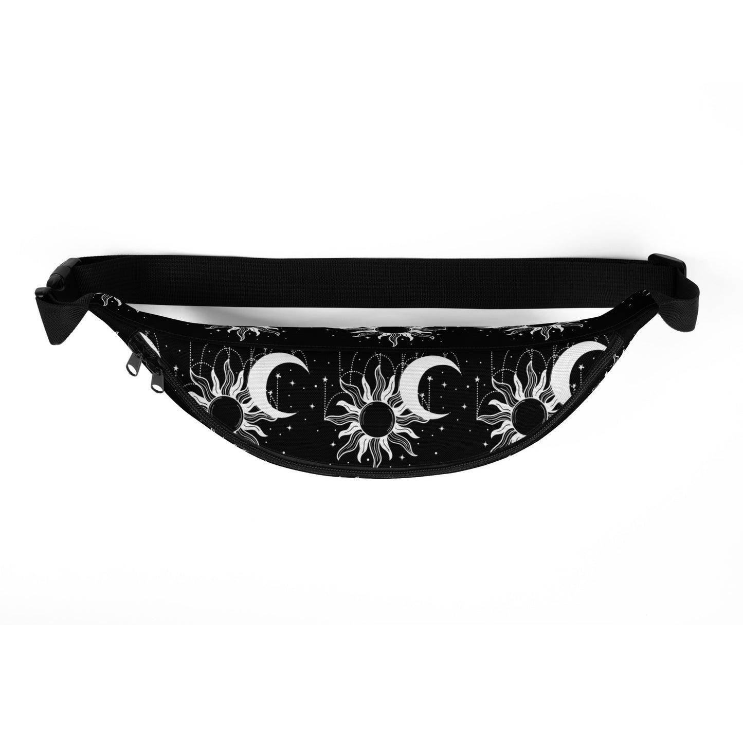 White Black Sun Moon Fanny Pack