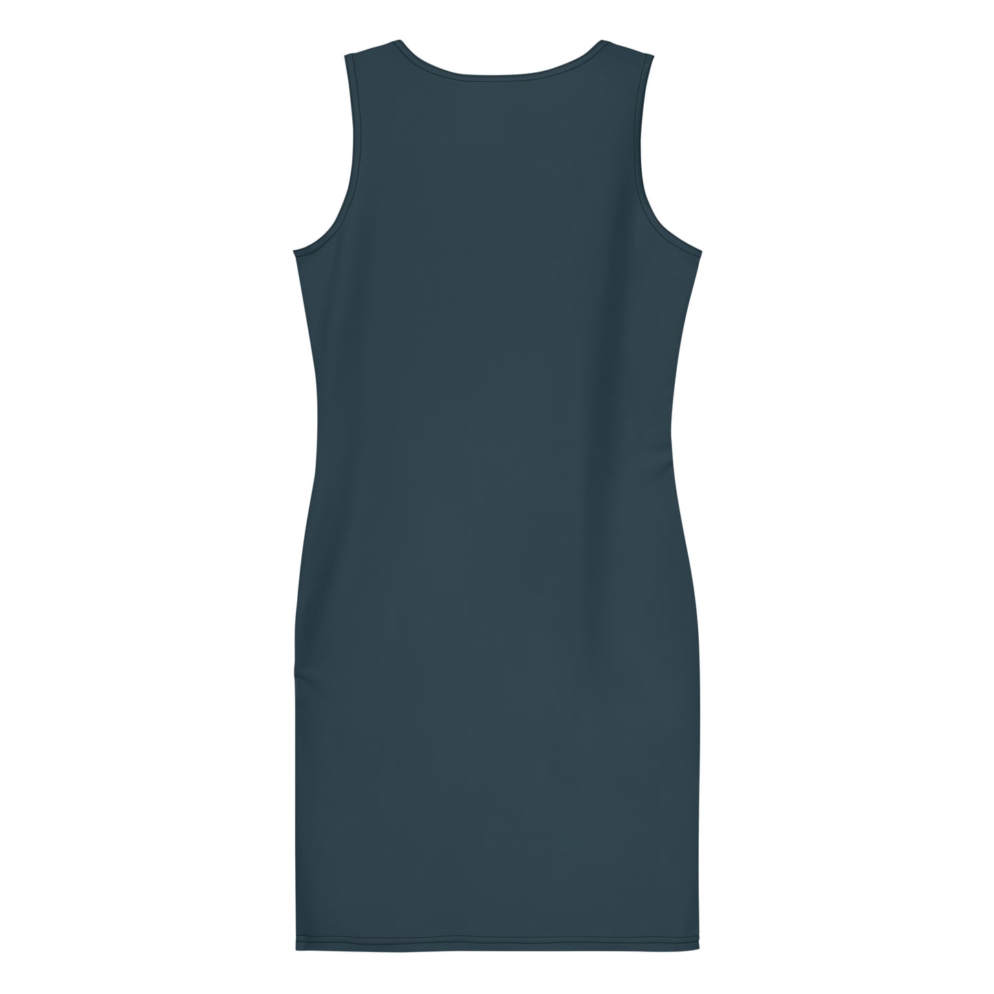 Winter Blue Fitted Dress-back-flat