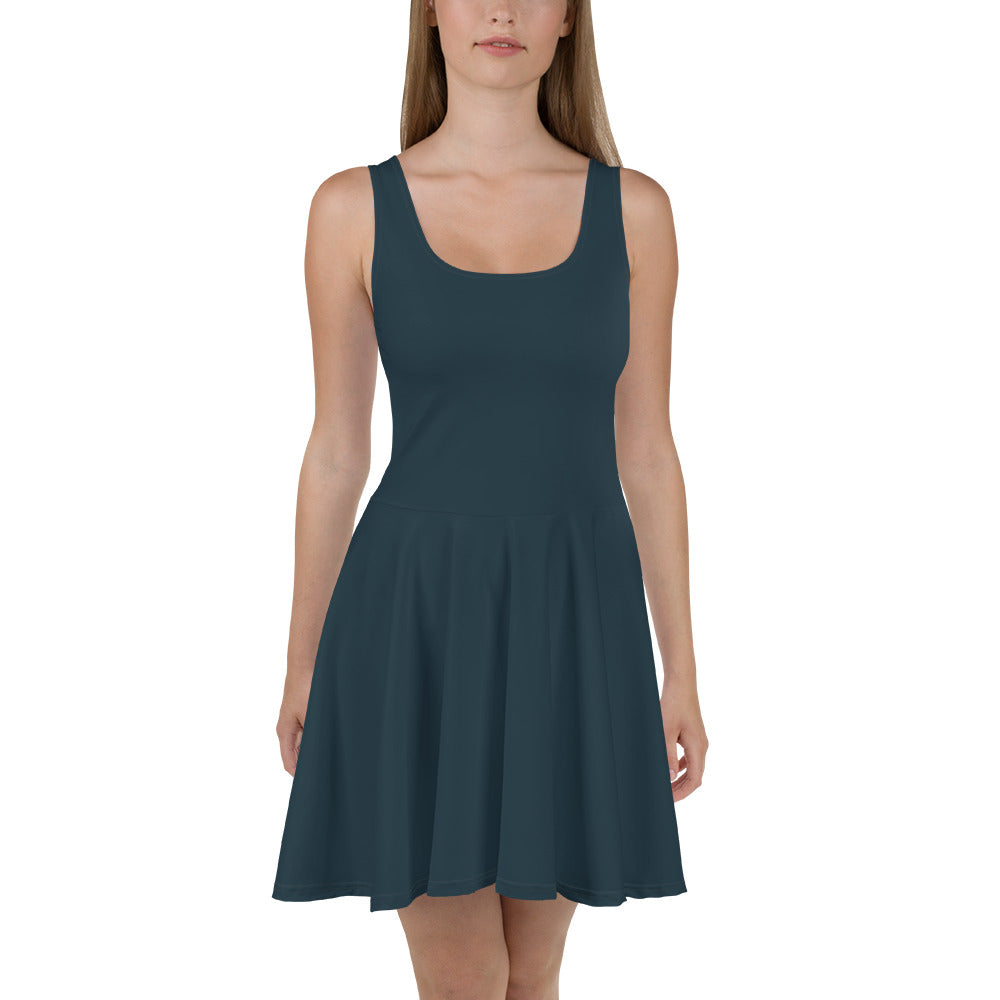 Winter Blue Skater Dress -front