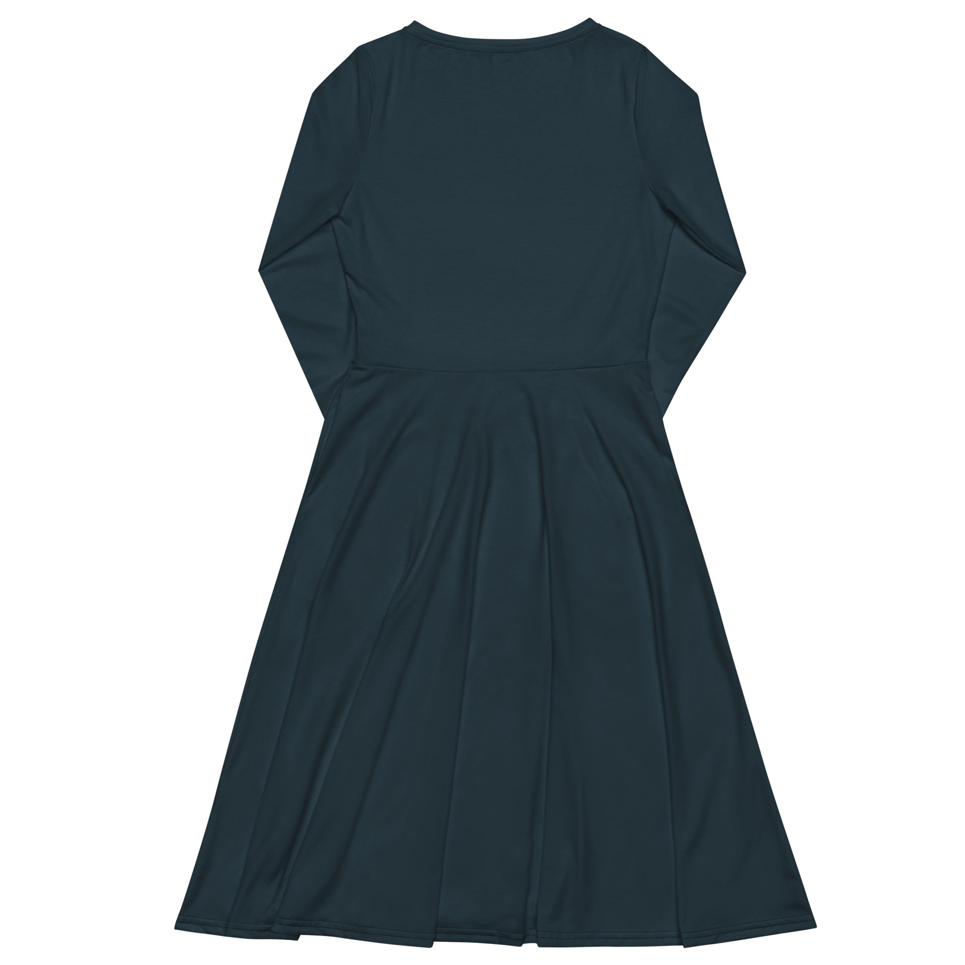 Winter blue-long-sleeve-midi-dress-back-flat