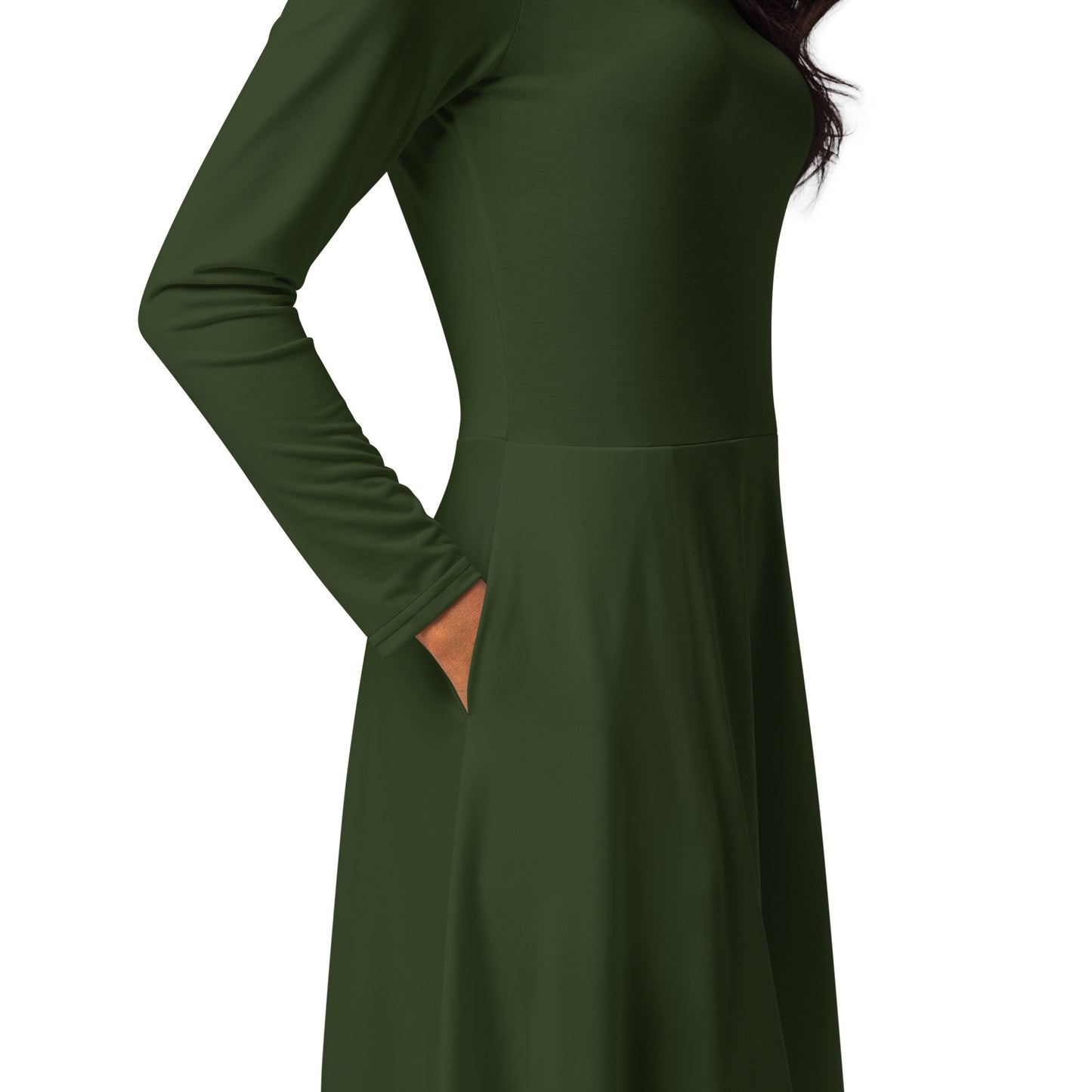 Wood Green long-sleeve-midi-dress-product-details