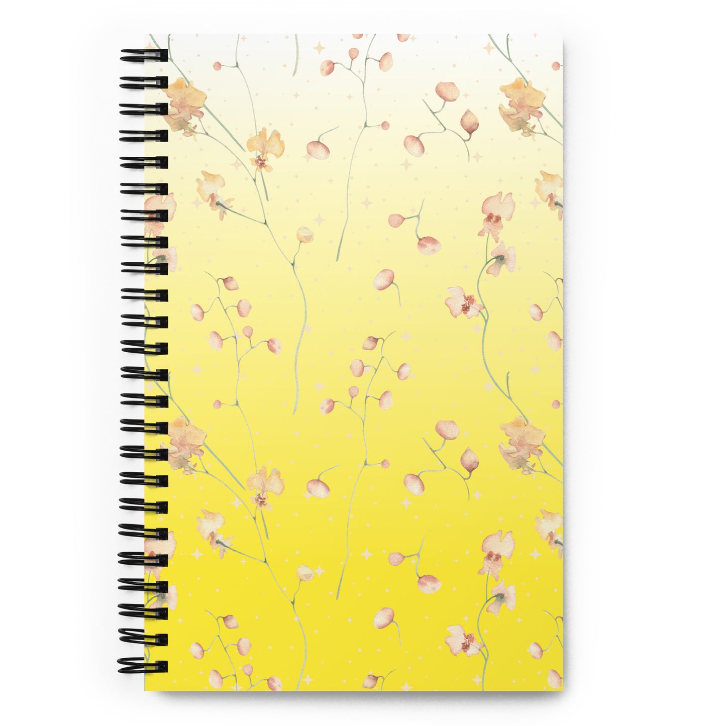 Yellow Botanical Flower Star Soft Touch Notebook