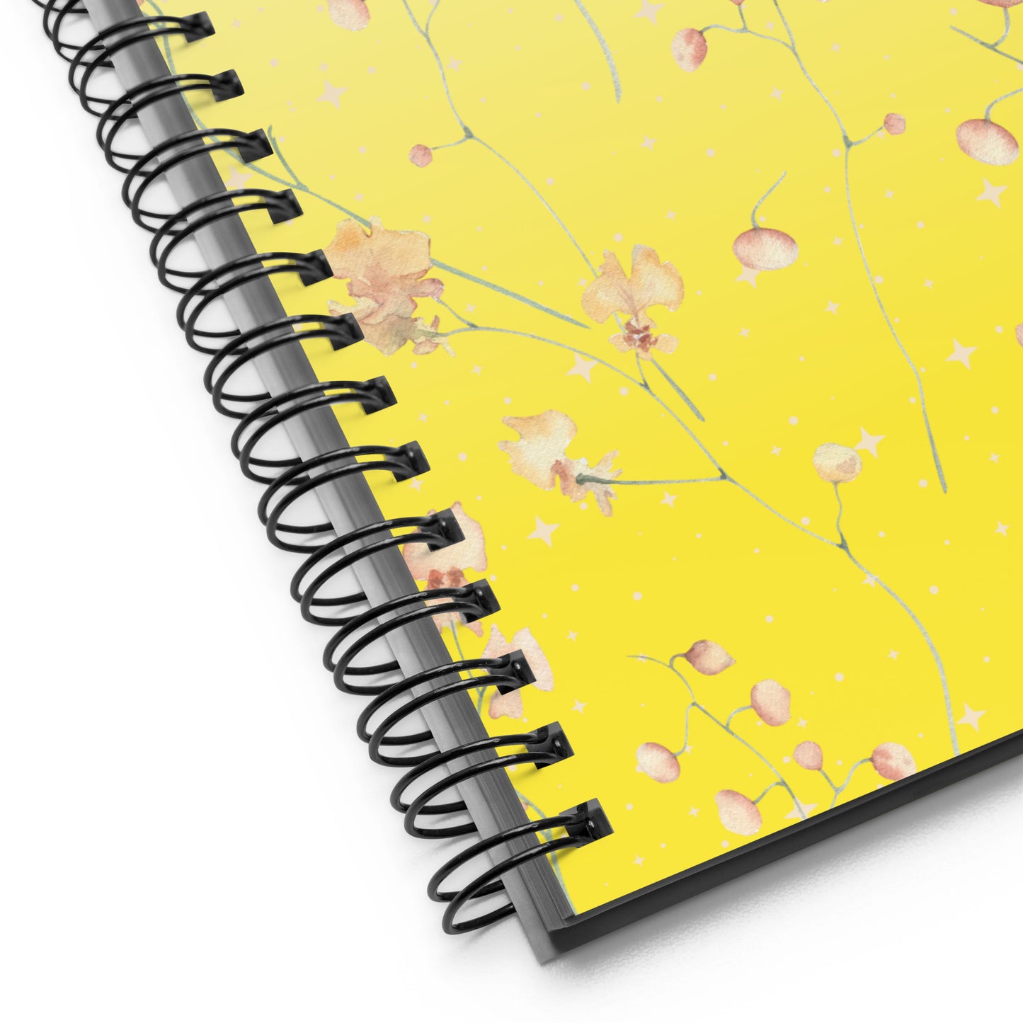 Yellow Botanical Flower Star Soft Touch Notebook