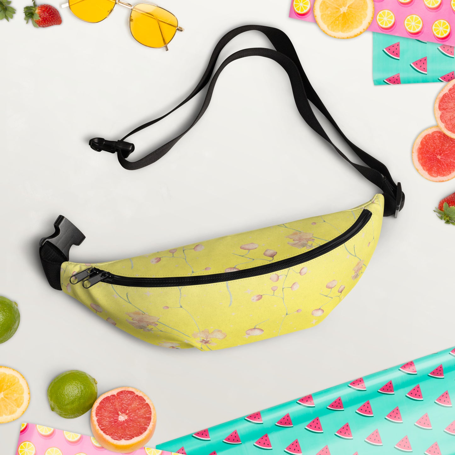 Yellow Botanical Flower Star Fanny Pack