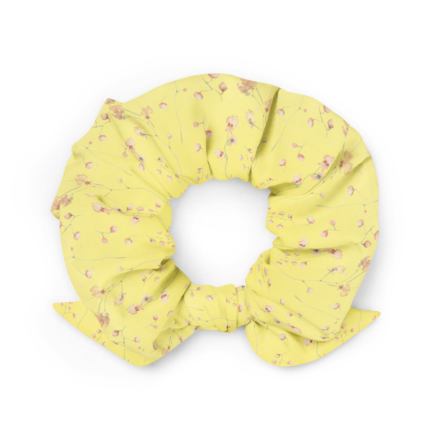 Yellow Botanical Flower Star Scrunchie