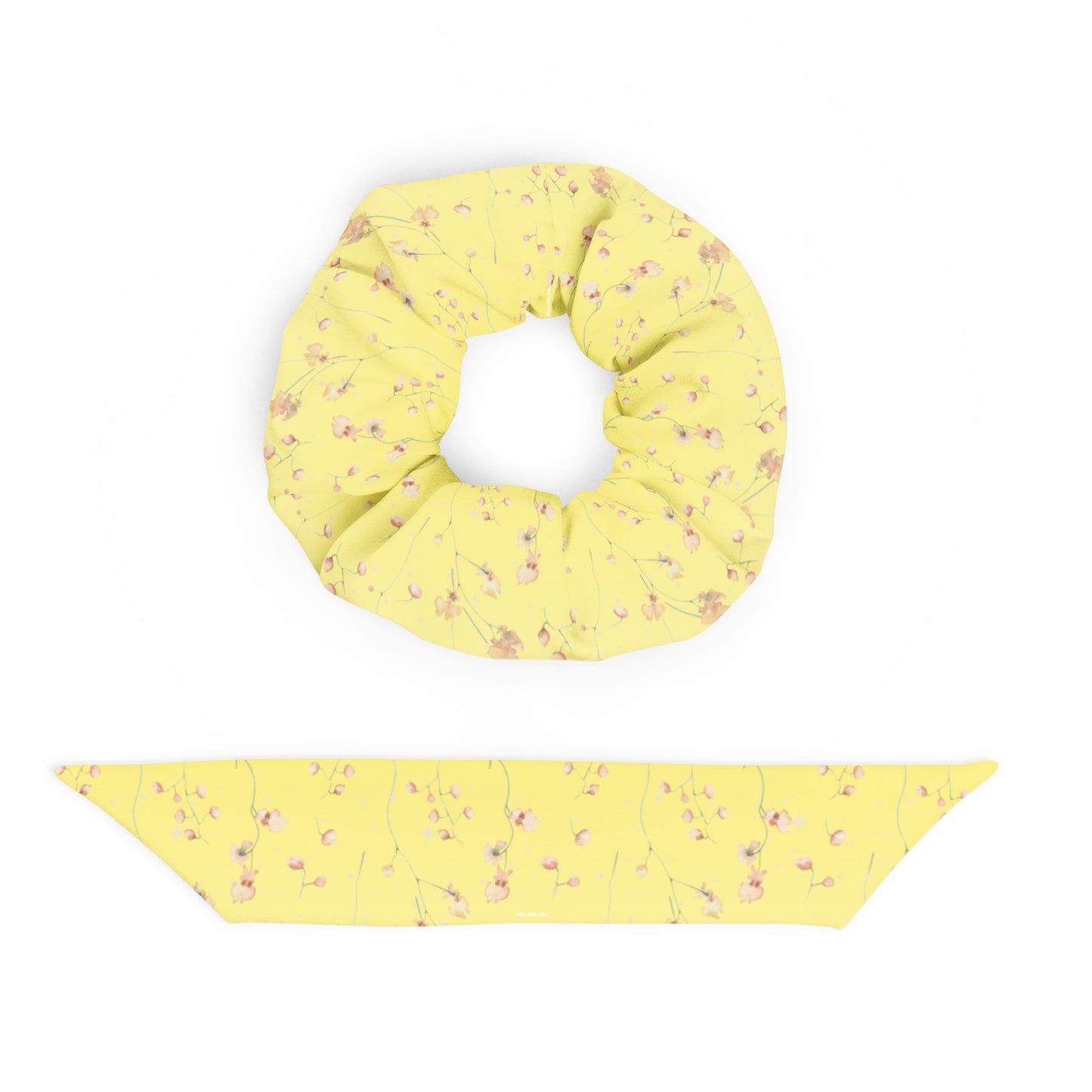 Yellow Botanical Flower Star Scrunchie