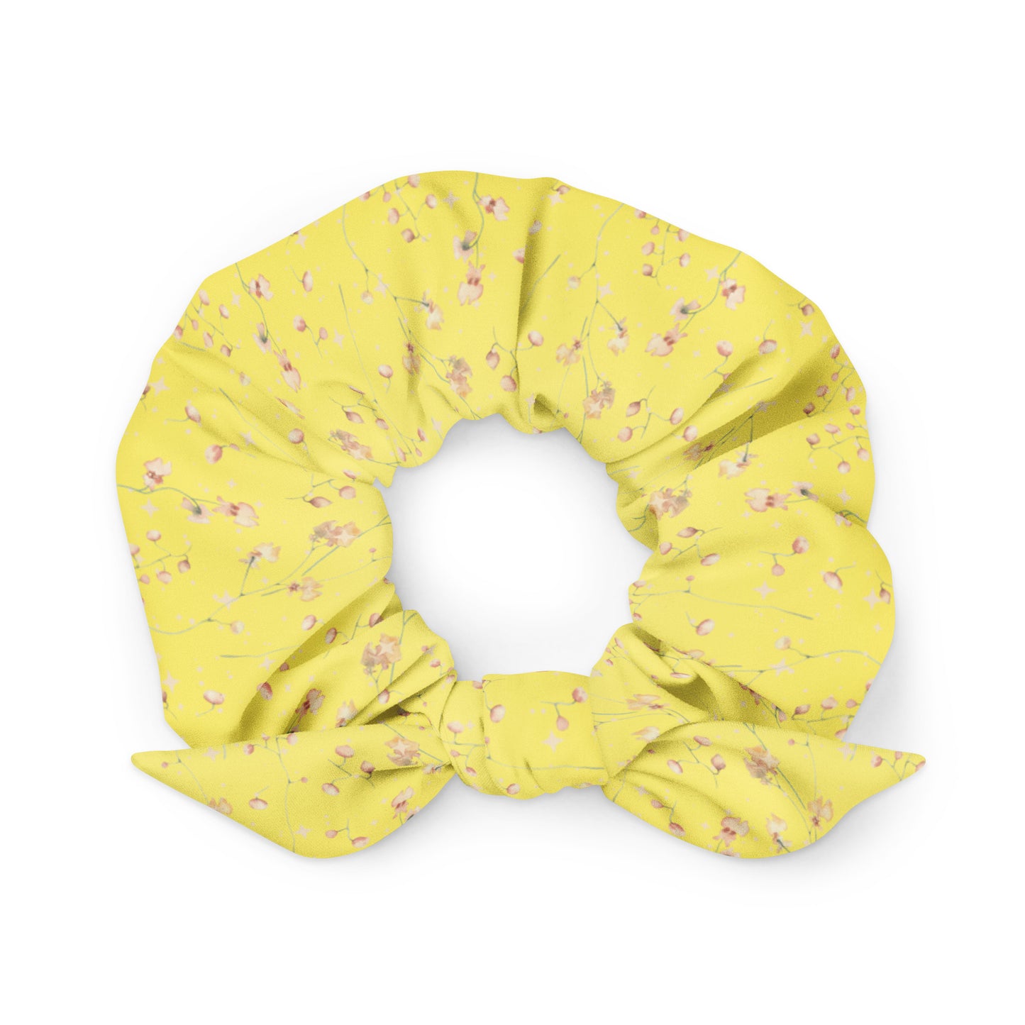 Yellow Botanical Flower Star Scrunchie