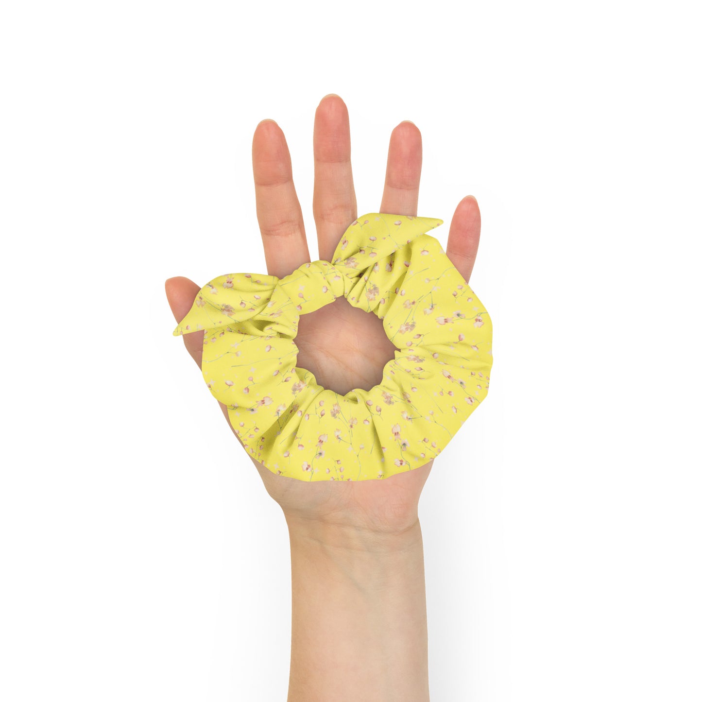 Yellow Botanical Flower Star Scrunchie