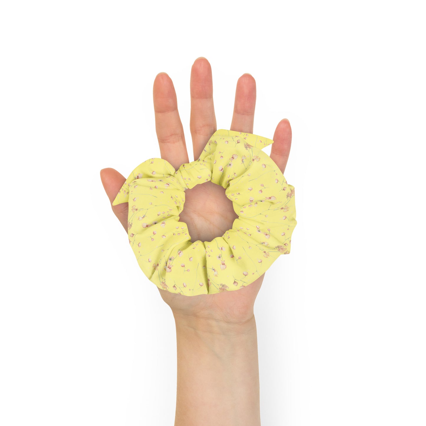 Yellow Botanical Flower Star Scrunchie