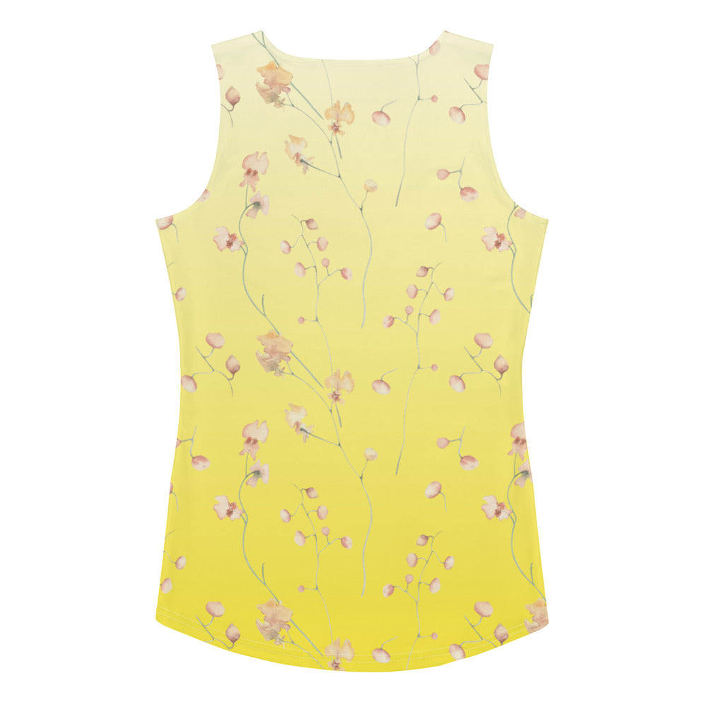 Yellow Botanical Flower Star Tank Top