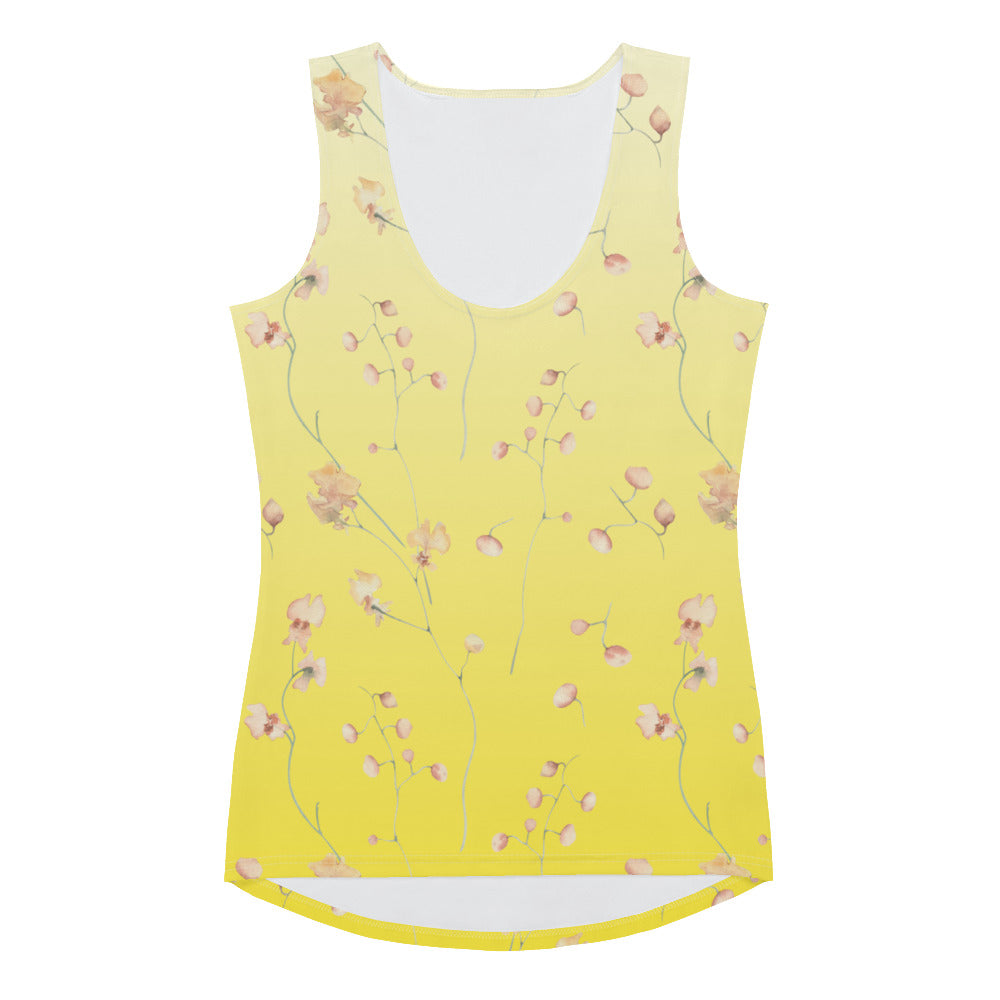 Yellow Botanical Flower Star Tank Top