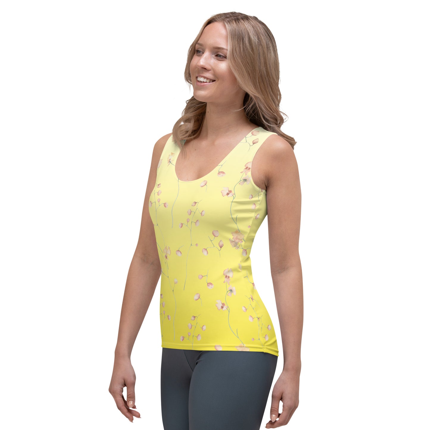 Yellow Botanical Flower Star Tank Top