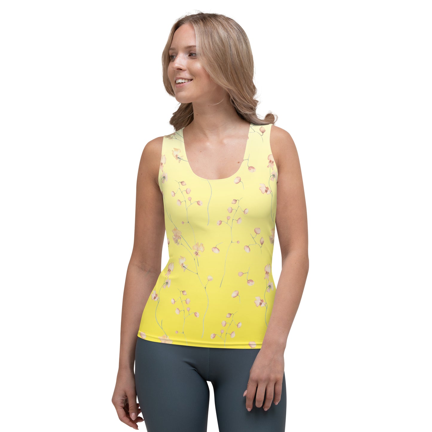 Yellow Botanical Flower Star Tank Top