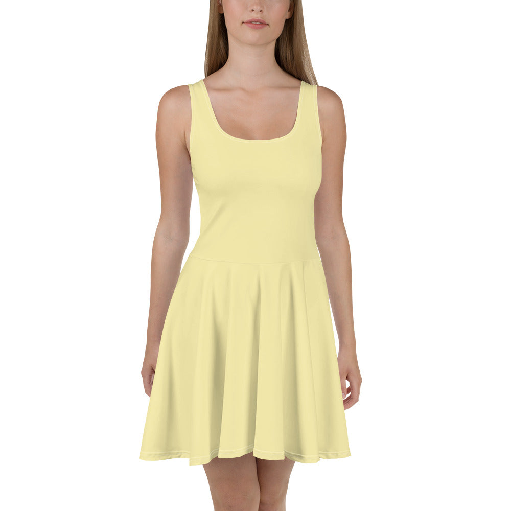 Yellow Glow Skater Dress -front