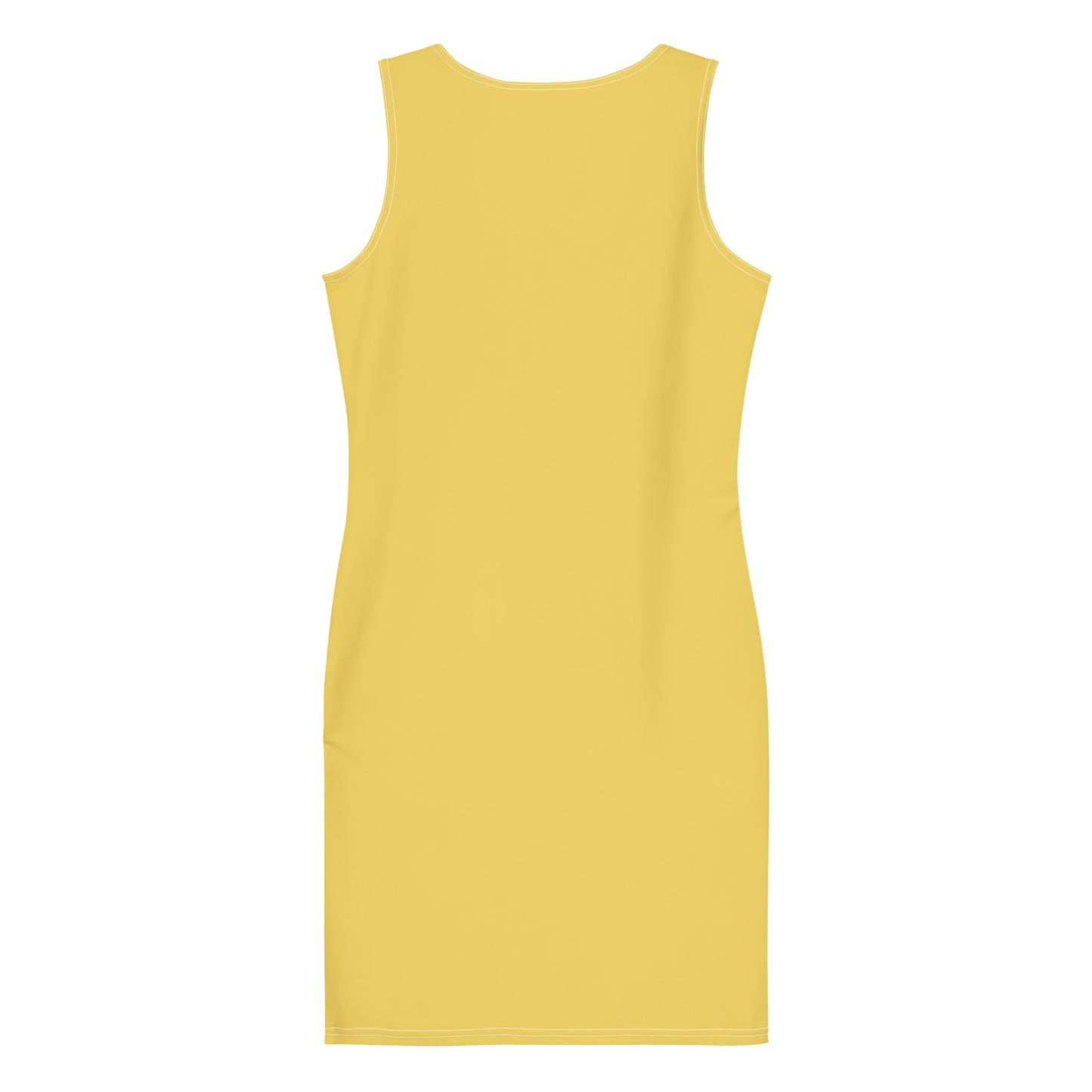 Yellow Star Fitted Dress-back-flat