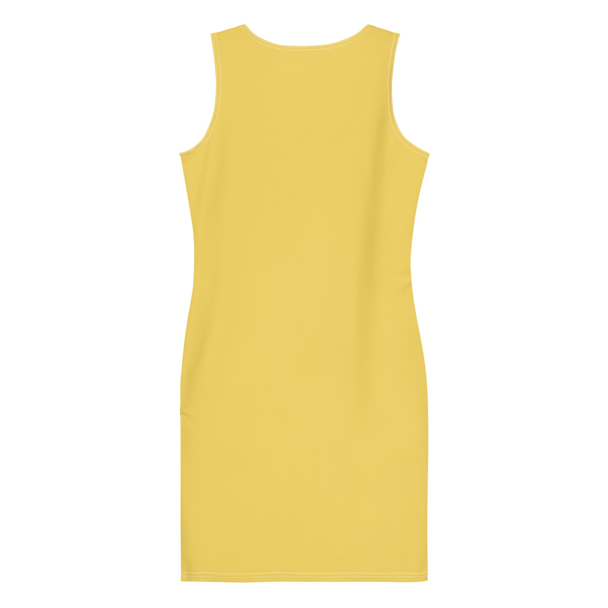 Yellow Star Fitted Dress-back-flat